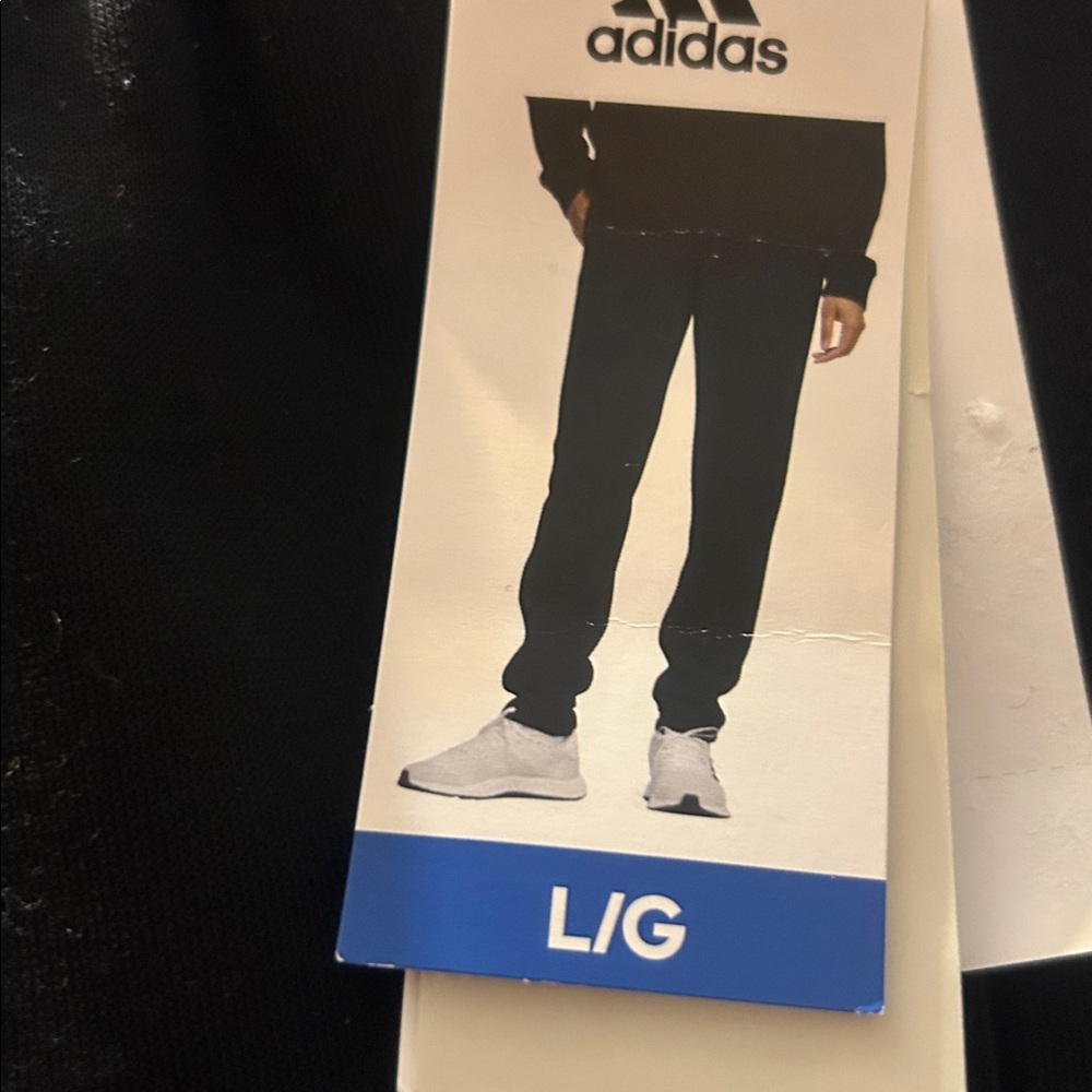 Adidas Ladies Fleece Taper Pant Relaxed Fit size L color Black NWT